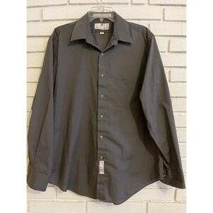 Etienne Aigner Men's Dress Shirt Size  16.5 /34-35 Gray Button Up Long Sleeve‎